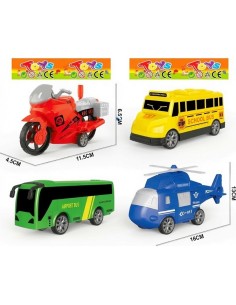Slided Cartoon Helicopter Motorcycle Bus School Bus