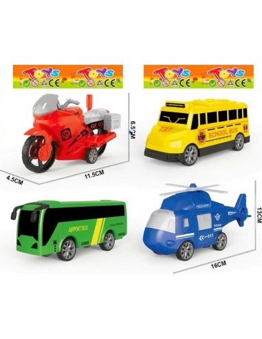 Slided Cartoon Helicopter Motorcycle Bus School Bus