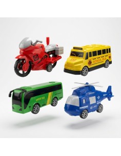 Slided Cartoon Helicopter Motorcycle Bus School Bus 2