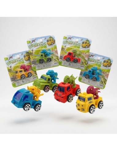 Slided Cartoon Car With Dinosaurs