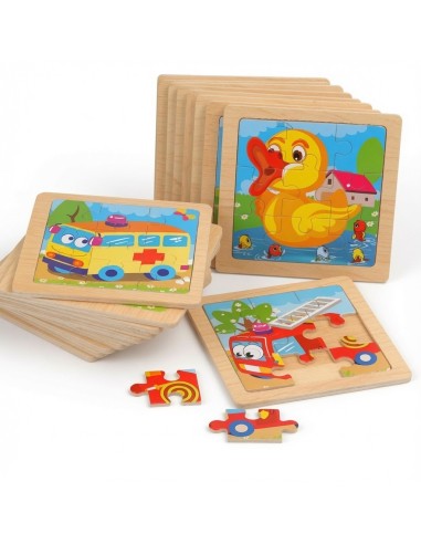 9Pcs Wooden Puzzle Game
