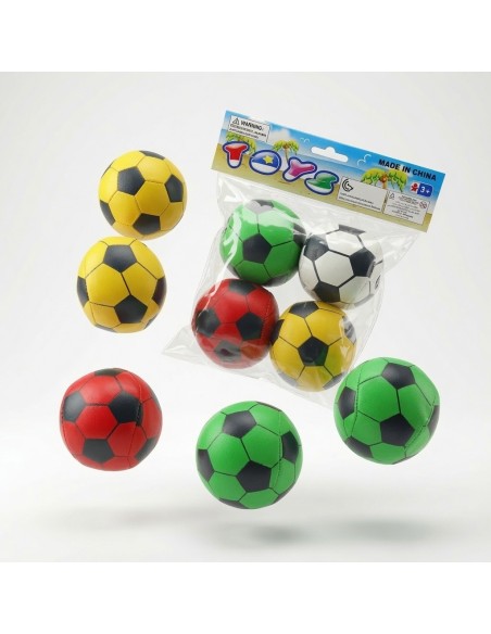 Cotton Filled Soccer Balls 6cm (4pcs)
