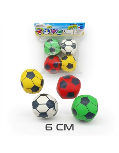 Cotton Filled Soccer Balls 6cm (4pcs)
