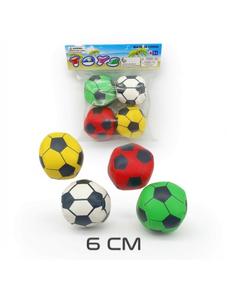 Cotton Filled Soccer Balls 6cm (4pcs)