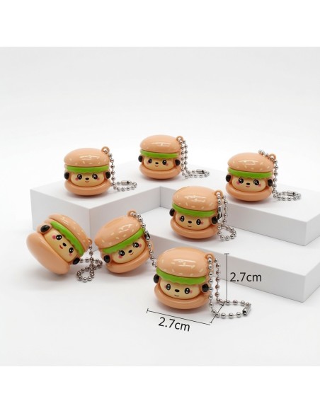 Cartoon Hamburger Keychain