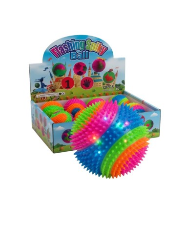 7.5cm Flash Soft Rubber Balls With Rope (12pcs)
