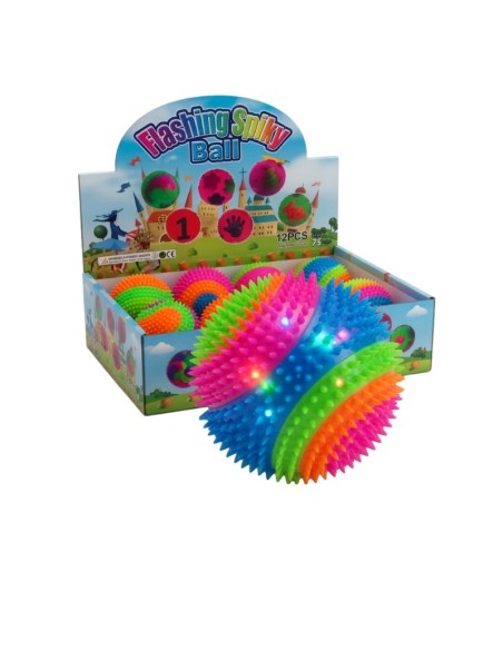 7.5cm Flash Soft Rubber Balls With Rope (12pcs)