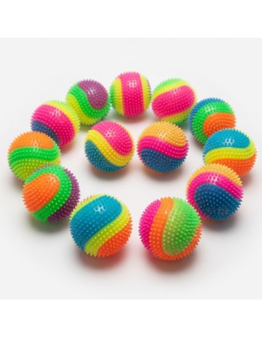 7.5cm Flash Soft Rubber Balls With Rope (12pcs)