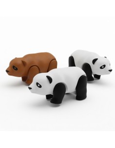 Solid Color Pullback Cartoon Panda Car 2