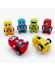 Solid Color Pullback Robot Cars 2
