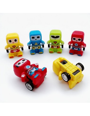 Solid Color Pullback Robot Cars