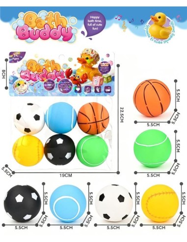 Vinyl Wistle Balls (6 Pcs)