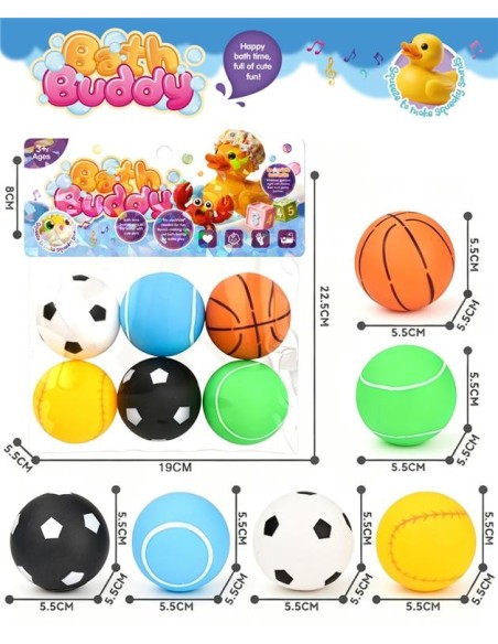 Vinyl Wistle Balls (6 Pcs)