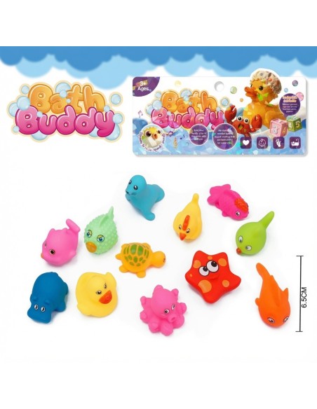 Vinyl Whistle Cartoon Animals (12 Pcs)