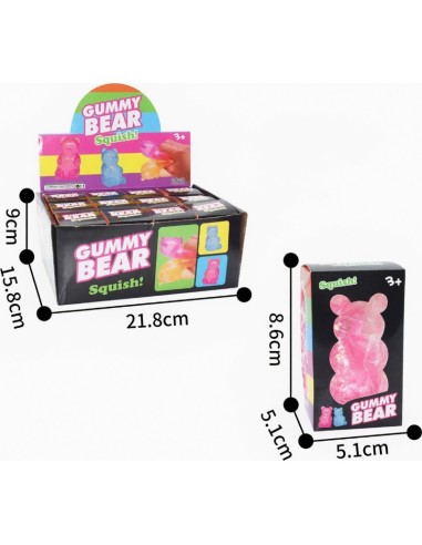 Window Box Lighting Glitter Bear Squishy Toys (12pcs)