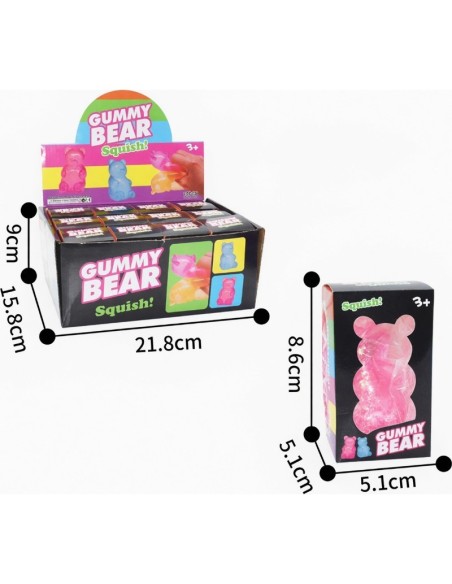 Window Box Lighting Glitter Bear Squishy Toys (12pcs)