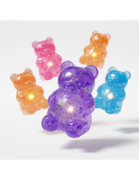 Window Box Lighting Glitter Bear Squishy Toys (12pcs)