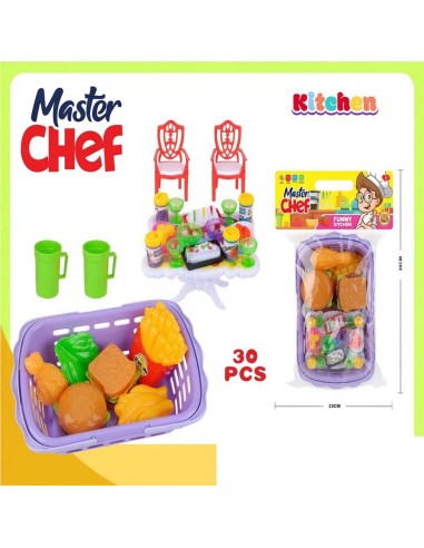 Fast Food Set with Hand-Held Basket, (30 Pcs)