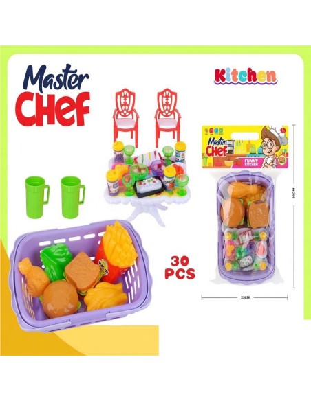 Fast Food Set with Hand-Held Basket, (30 Pcs)