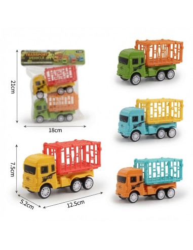 Pullback Animal Cage Transport Vehicles (2pcs)