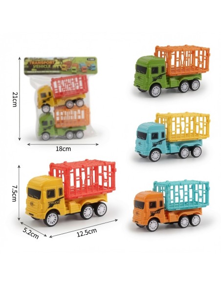 Pullback Animal Cage Transport Vehicles (2pcs)
