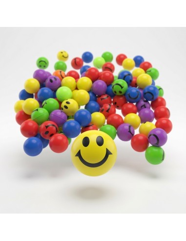 3.2cm Smiling Face Bouncing Balls (100pcs)